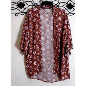 Knox Rose Kimono Size M/L Multicolored Short Sleeve Geometric